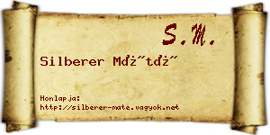Silberer Máté névjegykártya